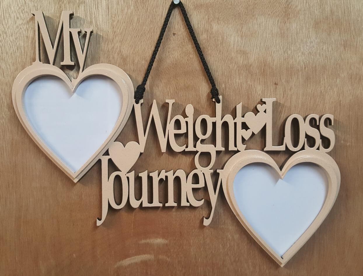 Weight loss journey picture frame.